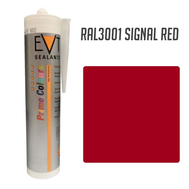 EVT SIGNAL RED RAL3001 PRIME COLOUR SILICONE 300ML