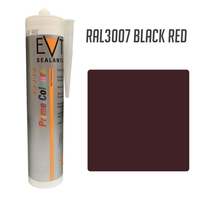EVT BLACK RED RAL3007 PRIME COLOUR SILICONE 300ML