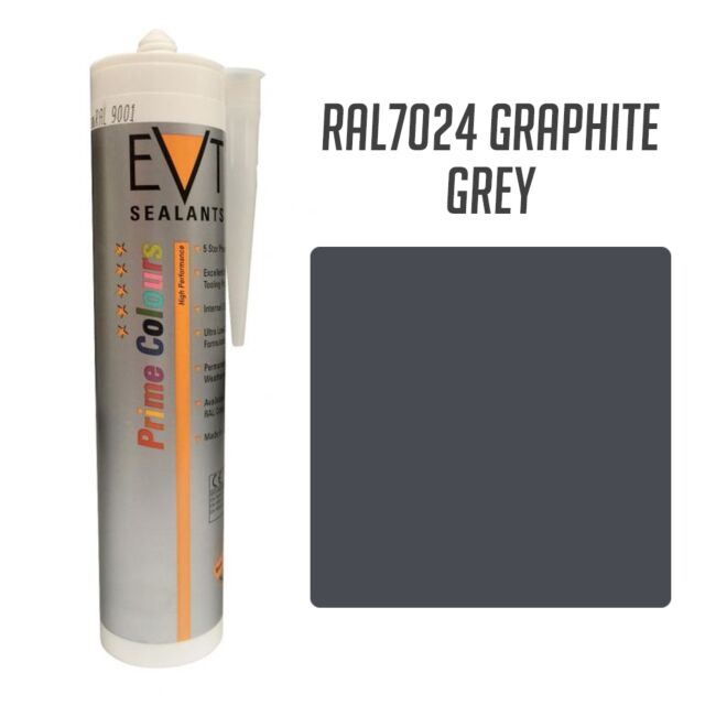 EVT GRAPHITE GREY RAL7024 PRIME COLOUR SILICONE 300ML