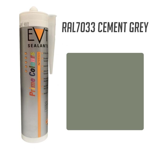 EVT CEMENT GREY RAL7033 PRIME COLOUR SILICONE 300ML