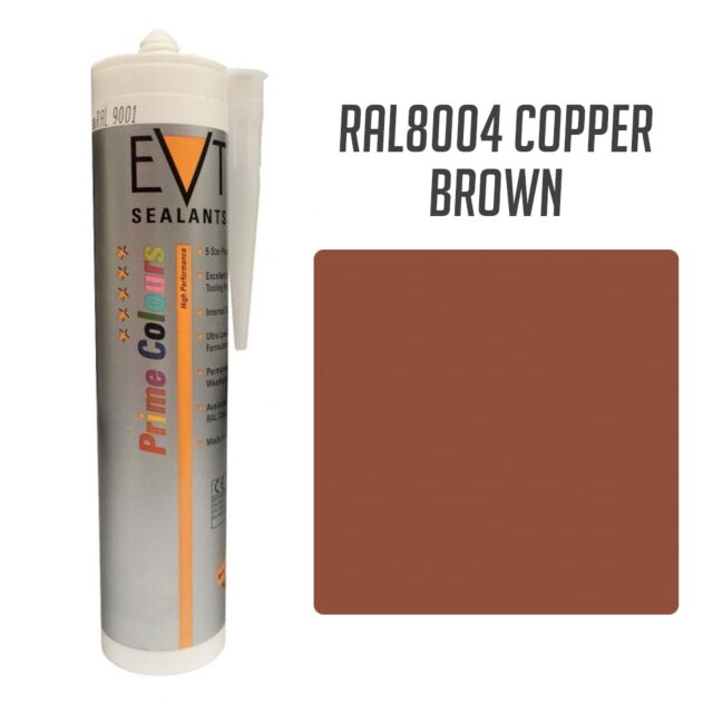 EVT COPPER BROWN RAL8004 PRIME COLOUR SILICONE 300ML
