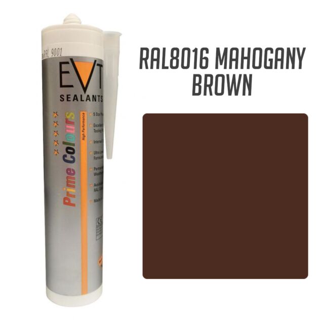 EVT MAHOGANY BROWN RAL8016 PRIME COLOUR SILICONE 300ML