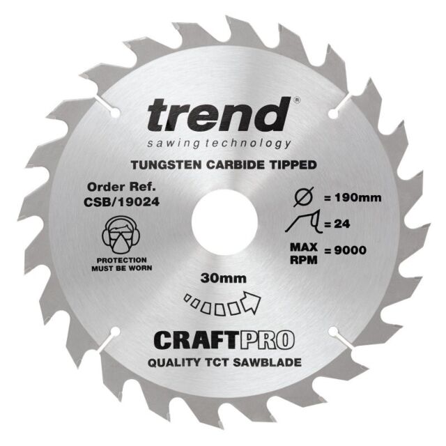 CSB/19024 TREND 190MM 24T 30MM BORE BLADE 16/20 bore inc