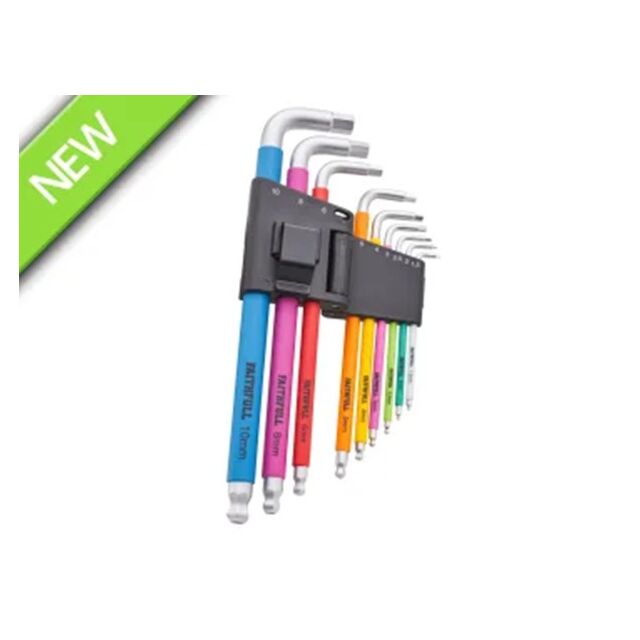 Colour Coded Hex Key Set 9pc Faithfull