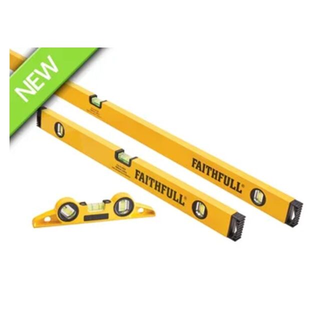 Faithfull 3 Piece Level Set (240mm, 600mm & 1200mm)