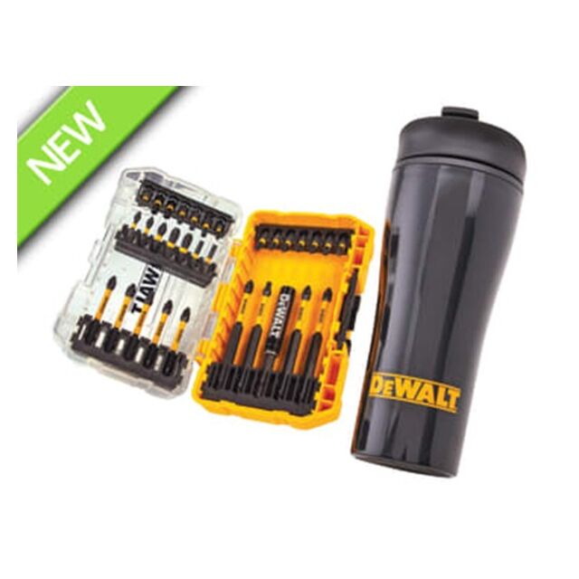32 Piece FlexTorq Bit Set & Travel Mug DeWalt