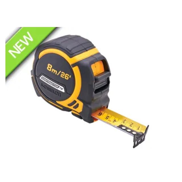 8m Contractors Tape with FREE Belt Clip Komelon