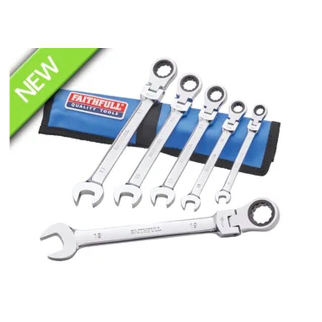 6 Piece Ratcheting Combination Spanner Set Faithfull