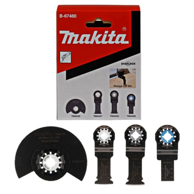 MAKITA B-67480 4 PCE PLUNGE CUT BLADE STARLOCK /PLUS/MAX