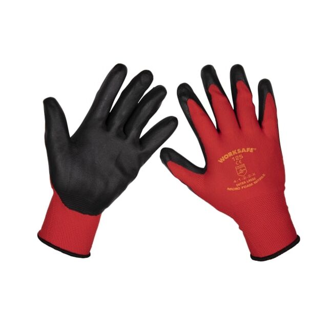 Brick/Block Glove (Red/Black) Extra Large 6 Pack ECA LABEL