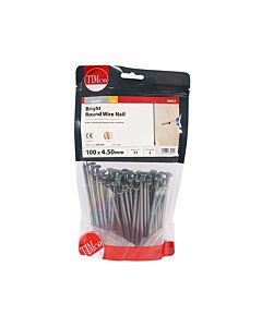 TIMBAG 1KG 100MM BRIGHT ROUND WIRE NAILS (4.50MM) BRW100B