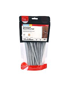 TIMBAG 1KG 150MM GALV ROUND WIRE NAILS (6MM) GRW150B