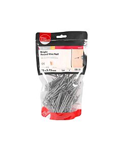TIMBAG 1KG 75MM BRIGHT ROUND WIRE NAILS (3.75MM) BRW75B