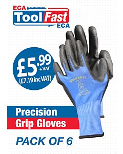 PU Glove (Blue/Black) XL Extra Large 6 Pack ECA LABEL