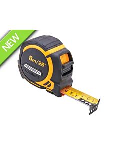 8m Contractors Tape with FREE Belt Clip Komelon