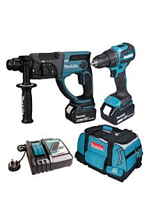 MAKITA DLX2563T 18V LXT 2PC COMBO KIT 2X5AH DHR202 DHP490