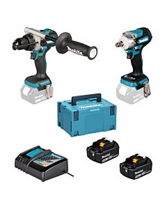 MAKITA DLX2590TJ 18V LXT 2X5 2 PCE COMBO KIT DHP492 DTW300