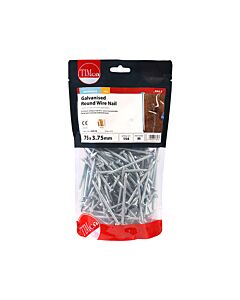 TIMBAG 1KG 75MM GALV ROUND WIRE NAILS (3.75MM) GRW75B