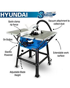 Hyundai 1800W 10” / 30mm Electric Table Saw 230V