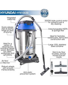 Hyundai 3000W 3-In-1 Vacuum Triple Motor HEPA Filtration