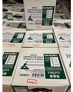 HIKOKI 37MM PPN NAILS TWISTED HDG 37X3.3MM BOX 2000