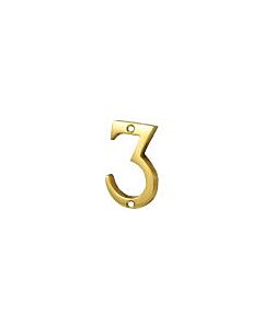 NUMBER "3" VICT FACE FIX BRASS NUMERAL