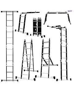 EXCEL 8077 12 STEP STEEL MULTI-PURPOSE LADDER/PLATFORM
