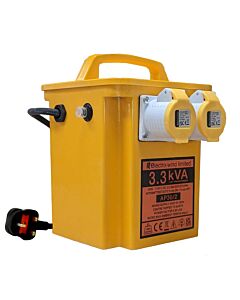 TRANSFORMER 3.3KVA AP30/2 16AMP TWIN OUTLET CE APPROVED